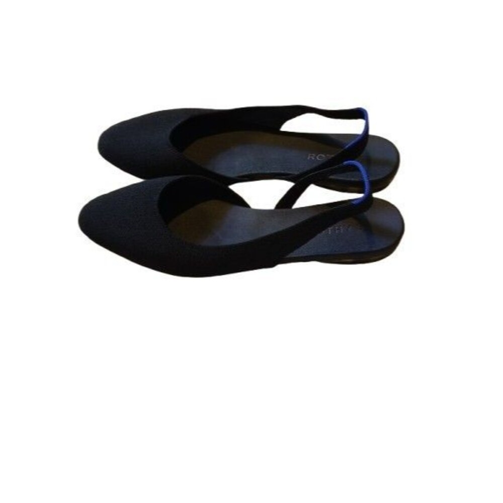 Rothy's The Point Slingback Black Knit Flats Size 9.5 Tortoise Shell Sole